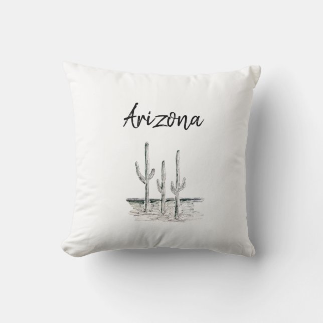 Desert Cactus Arizona  Throw Pillow (Front)