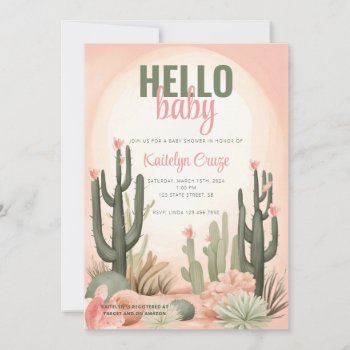 Desert Cactus Baby Shower Invitation by Pixabelle at Zazzle