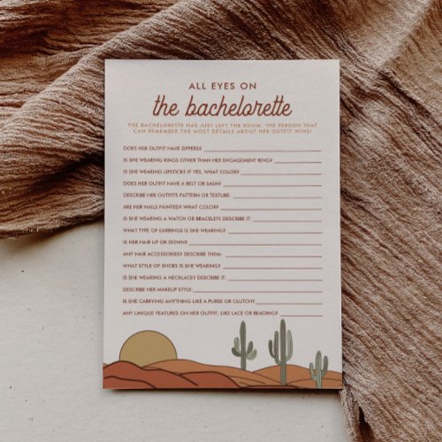 Desert Cactus Bach All Eyes On The Bride Game Card