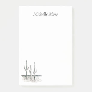 Desert Cactus Black White Southwestern  Post-it Notes