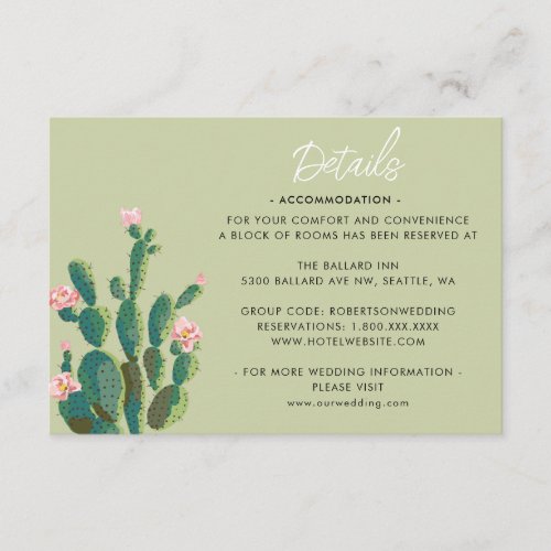 Desert Cactus Bloom Details  Enclosure Card