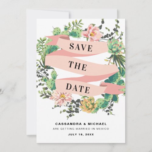 Desert Cactus Bloom  Happy Ever After Save The Date