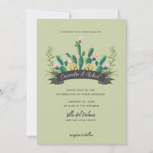 Desert Cactus Bloom Wedding Invitation