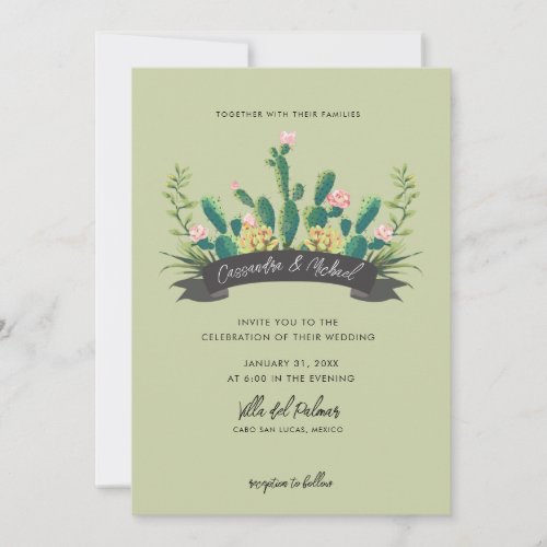 Desert Cactus Bloom  Wedding Invitation