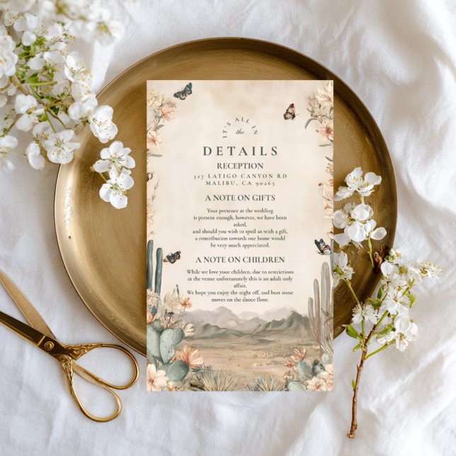 Desert Cactus Boho Wedding Enclosure Card (Creator Uploaded)