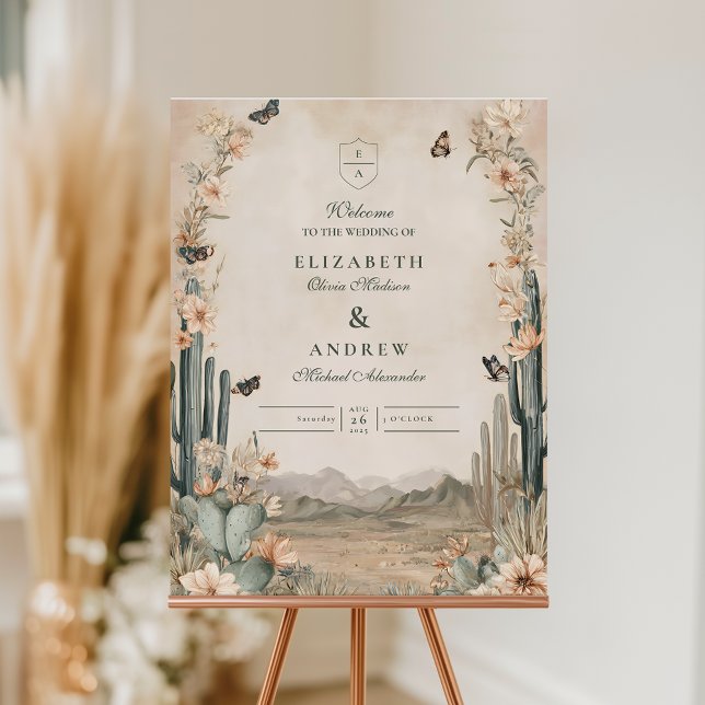 Desert Cactus Boho Wedding Foam Board (Creator Uploaded)