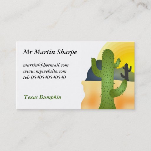 Customizable Desert Cactus Business Card Template