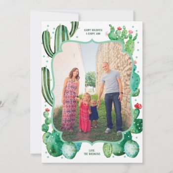 Desert Cactus Christmas Holiday Cards by joyonpaper at Zazzle