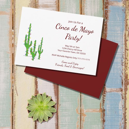 Desert Cactus Cinco de Mayo Fiesta Party     Invitation