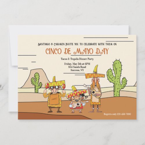 Desert Cactus Cinco De Mayo Invitation