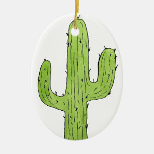 Desert Cactus Desert Plants Cactus Tree Design Ceramic Ornament