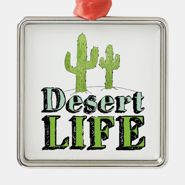 Desert Cactus Desert Plants Cactus Tree Design Metal Ornament (Front)