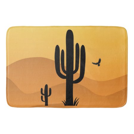 Desert Cactus Design Bath Mat