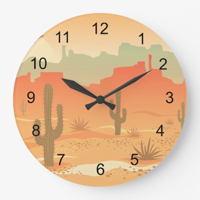 Desert Cactus Design Clock