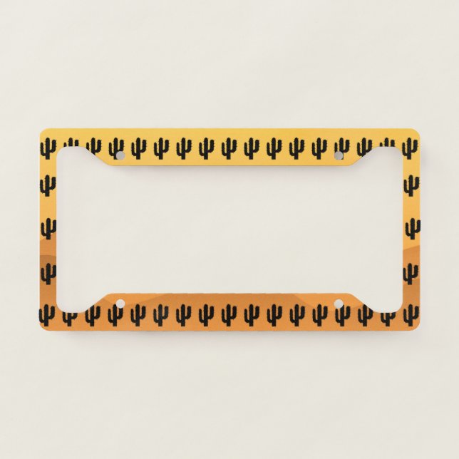 Desert Cactus Design License Plate Frame (Front)