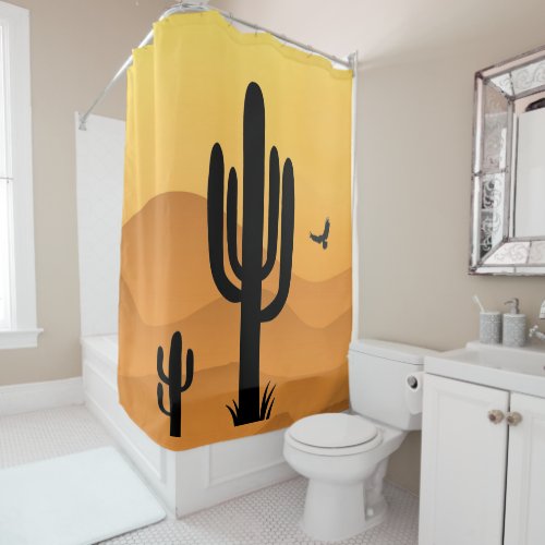 Desert Cactus Design Shower Curtain