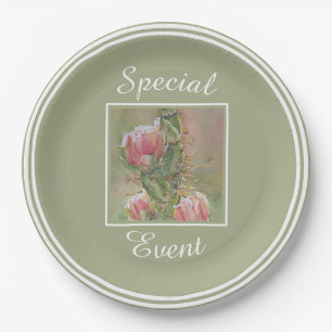 Desert Cactus Flower Paper Plates