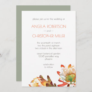 Desert Cactus Flower Wedding Invitation
