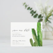 DESERT CACTUS FOLIAGE WATERCOLOR SAVE THE DATE ANNOUNCEMENT POSTCARD (Standing Front)