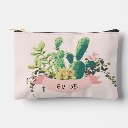 Desert Cactus Garden  Bride   Accessory Pouch