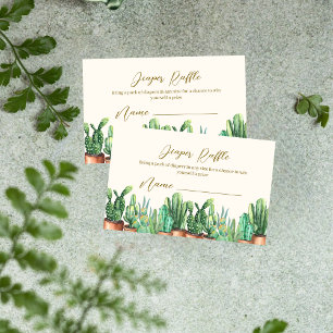 Desert Cactus Garden Diaper Raffle Baby Shower  Enclosure Card