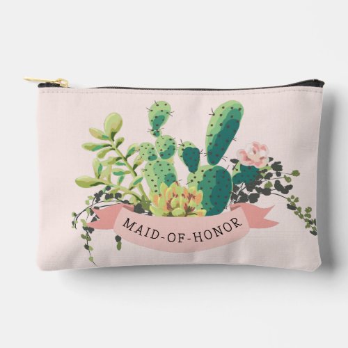 Desert Cactus Garden  Maid of Honor   Accessory Pouch