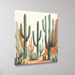Desert Cactus Garden Southwestern Canvas Wall Ar Canvas Photo Tile