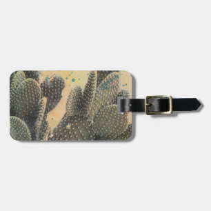 Desert Cactus Green Splatter Luggage Tag