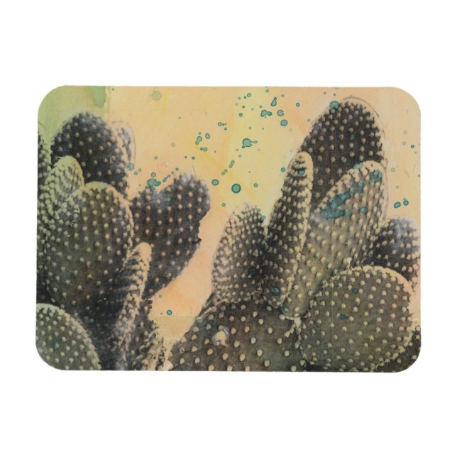 Desert Cactus | Green Splatter Magnet (Horizontal)