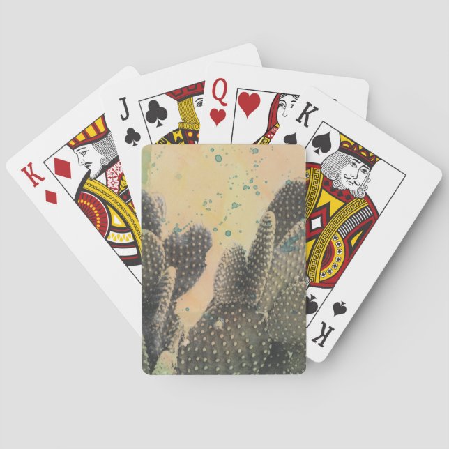 Desert Cactus | Green Splatter Poker Cards (Back)