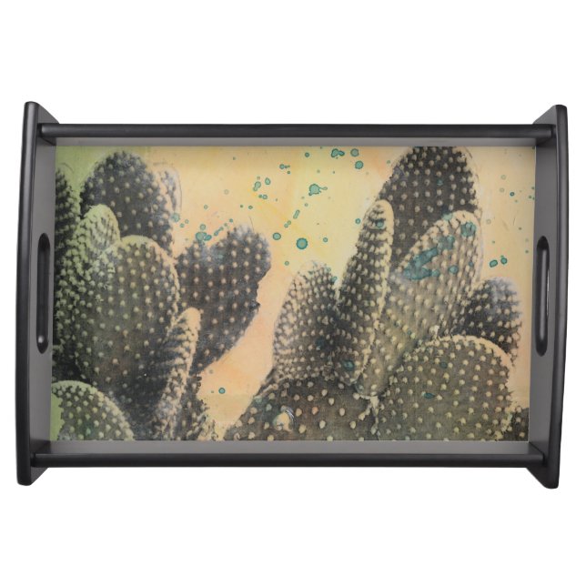 Desert Cactus | Green Splatter Serving Tray (Front)