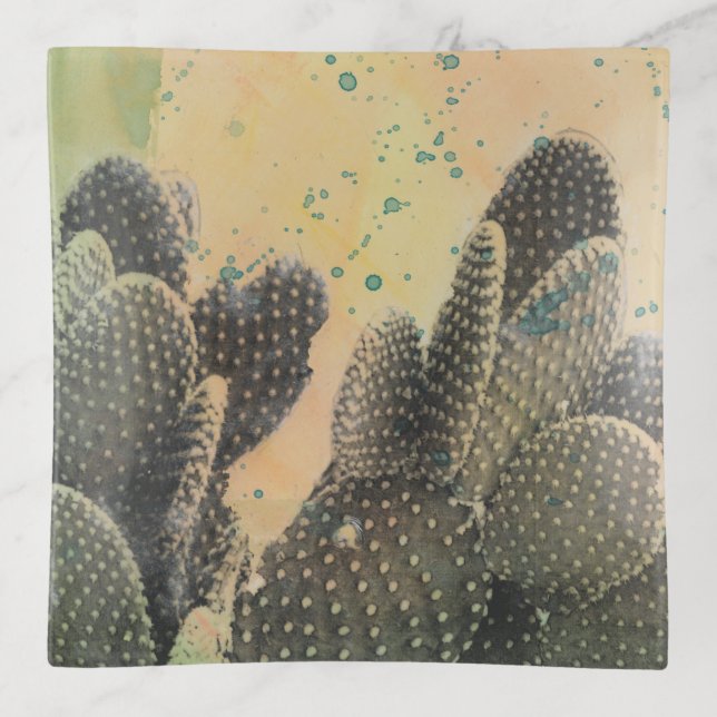 Desert Cactus | Green Splatter Trinket Tray (Front)