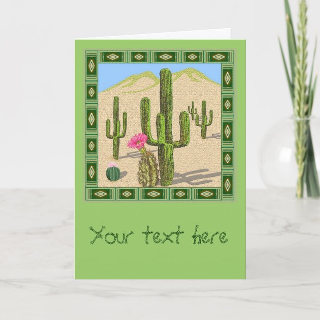 desert cactus greeting card (Front)
