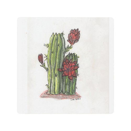Desert Cactus in Bloom  Metal Print