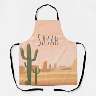 Desert Cactus Kitchen Apron Customizable