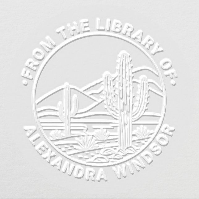 Desert Cactus Landscape #1 Library Book Name Embosser (Design)