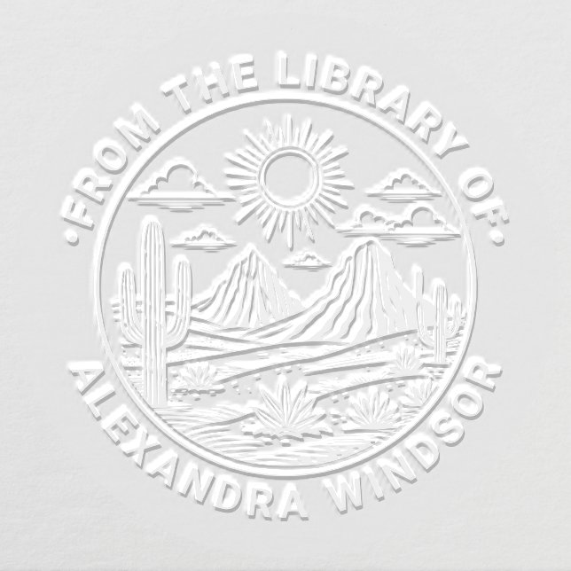 Desert Cactus Landscape #2 Library Book Name Embosser (Design)