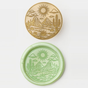 Desert Cactus Landscape #2S Image Only Wax Seal Stamp