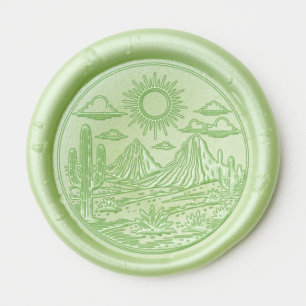 Desert Cactus Landscape #2S Image Only Wax Seal Sticker