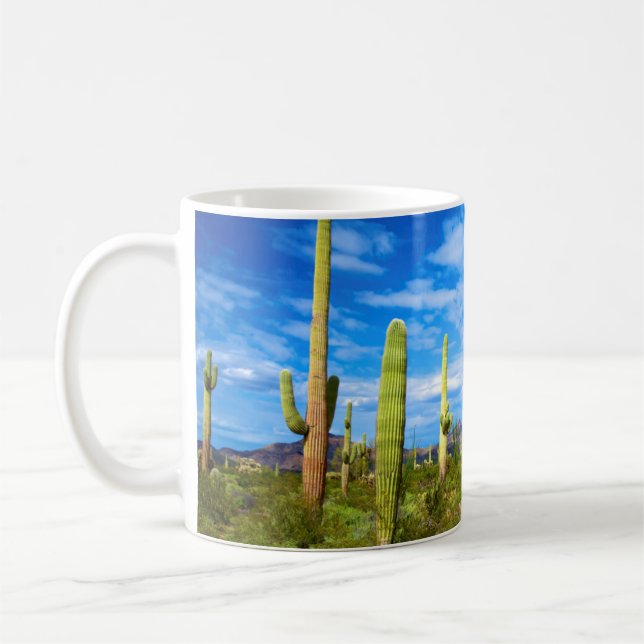 Desert cactus landscape, Arizona Coffee Mug (Left)