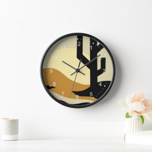 Desert Cactus Landscape Clock