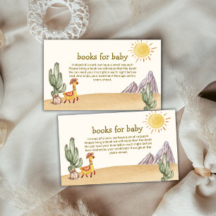 Desert Cactus Llama Cowboy Books For Baby Shower Enclosure Card