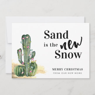 Desert Cactus Merry Christmas New Address Announcement