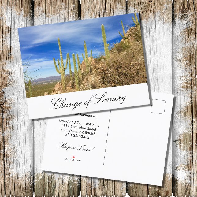 Desert Cactus New Address Moving Announcement Postcard (Creator Uploaded)