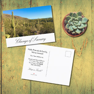 Desert Cactus New Home Moving Announcement Postcard
