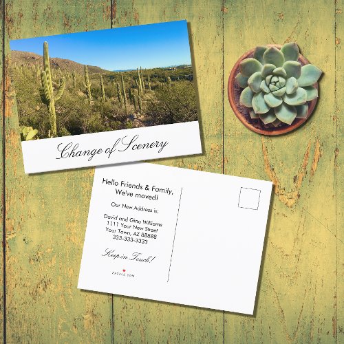 Desert Cactus New Home Moving Announcement Postcard