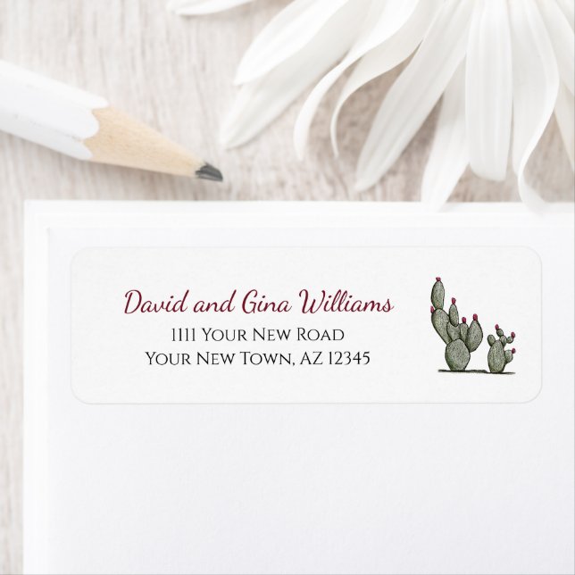 Desert Cactus New Home Southwest Return Address  Label (Insitu)