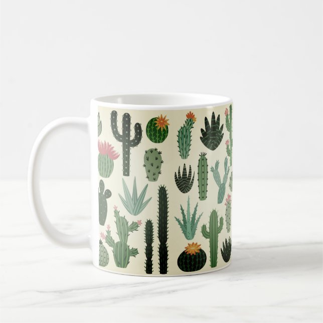 Desert Cactus Pretty Coffee Mug (Left)