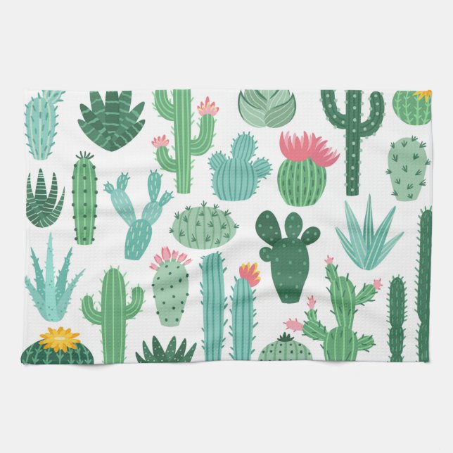 Desert Cactus Pretty Kitchen Towel (Horizontal)