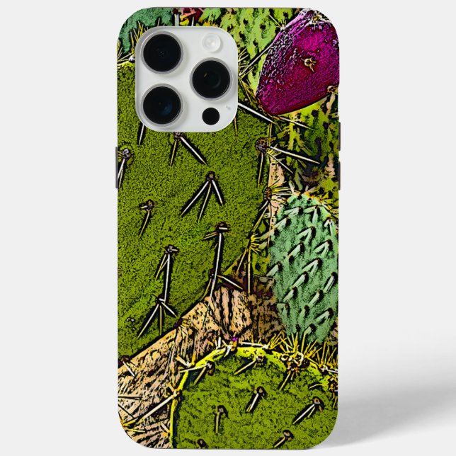 Desert Cactus Prickly Pear Decorative Digital Art  Case-Mate iPhone Case (Back)